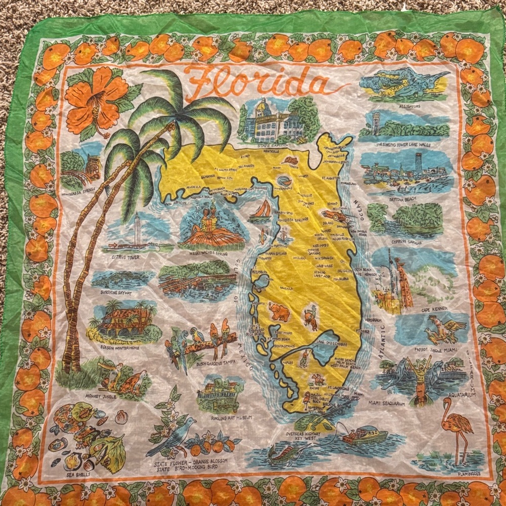 Florida Map Souvenir Scarf